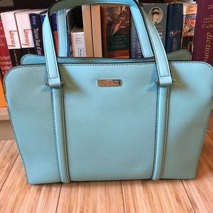 Kate Spade large teal work laptop tote